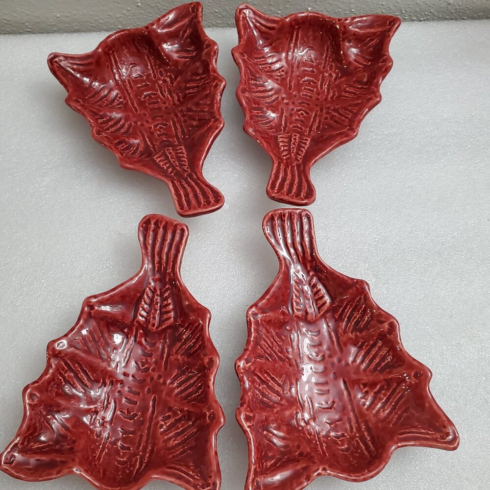 Fish tail shaped Syco Rare swedish keramik 6 3/4" L  Dish  Bowl Set of 4